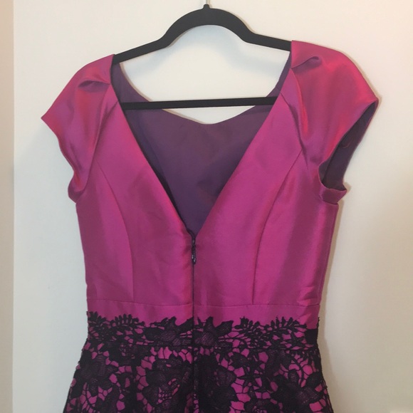 Love Fuchsia Dress with Black Lace Overlay Size 8 - Picture 4 of 8